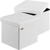 Casaria Poef set van 2 Wit kunstleer 38x38x38cm inklapbaar