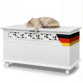 Casaria Houten Bijzetkast Opbergbox met scharnier deksel - 80 x 40 x 48cm - max. 100 kg draagvermogen