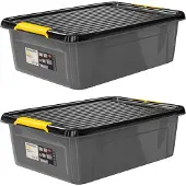 Monzana Opbergbox Set van 2 Grijs/Antraciet 58x39x16cm stapelbaar