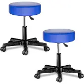 Casaria Verstelbare Draaikruk - 46/60cm Zithoogte – 2 Stuks Blauw