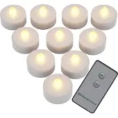 Monzana Theelichtjes LED Set van 10 Wit Kunststof 37x36mm