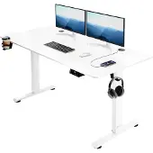Casaria Zit sta bureau Wit 140x60x73-118cm