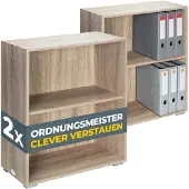 Casaria Boekenkast Vela set van 2 Eiken 2 vakken