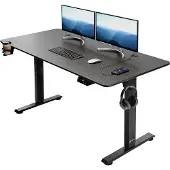 Casaria Zit sta bureau Zwart 140x60x73-118cm