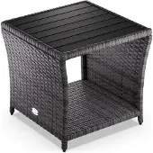 Casaria Polyrotan Bijzettafel Vedis Grijs 45x45x40cm