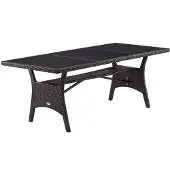 Casaria Polyrotan Tuintafel Takeo Bruin 190x90x75cm WPC
