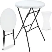 Casaria Statafel Wit Ø72cm + Statafelhoes Wit Ø70cm