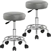 Casaria Kruk op Wielen - 2 Stuks Draaibaar Hoogte 51-65 cm – Grijs