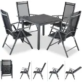 Casaria Tuinset Bern 5-delig Antraciet Aluminium WPC