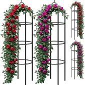 Gardebruk Rozenkolom Set van 4 Zwart 200x40cm