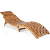 Casaria Ligbed Acaciahout FSC-gecertificeerd 190x60x51 inklapbaar