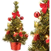 Casaria Kunstkerstboom Rood 36cm timer