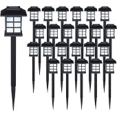 Monzana LED solarlampjes set van 24 zwart