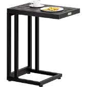 Casaria Bijzettafel Zwart WPC 65,5x50x40cm