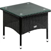Casaria Polyrotan Bijzettafel Zwart 50x50x45cm