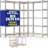 Monzana Stellingkast 15 Planken 3-delig max 875kg Hoekkast