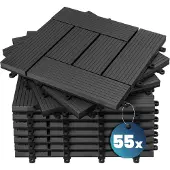 Casaria Tegels 55 stuks Mozaïek Antraciet WPC 30x30cm