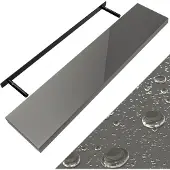 Casaria Wandplank Zwevend Hoogglans Grijs MDF 110x23x3,8cm