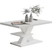 Casaria Salontafel Detroit - Extra Legblad 90x60x45cm - Wit