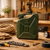Gelg Stalen Jerrycan 5L - Groen - Hoogwaardig staal - Decoratief Item - Origineel Cadeau