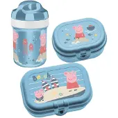 Koziol - Set drinkfles 200 ml en lunchbox Peppa Pig Waves To Go, 3-delig