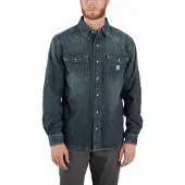 Carhartt Montana Relaxed Fit Denim Long-Sleeve Snap Front Overhemd