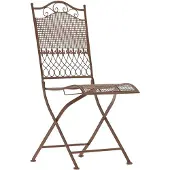CLP Kiran Tuinstoel - Opvouwbaar - Metalen stoel - Art nouveau - antiek bruin