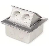 LEDmaxx 105625 2-voudig Vloerinbouw-contactdoos Aanraakbeveiliging IP20 Aluminium