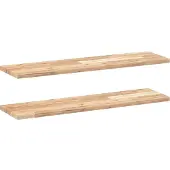 vidaXL Wandschappen 2 st zwevend 80x20x2 cm onbehandeld acaciahout