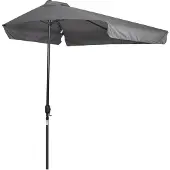 Outsunny Half Terrasparasol - Metaal - 230x130x249cm - Grijs