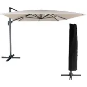 Happy Garden Offset parasol MOLOKAI rechthoekig 3x4m beige + hoes