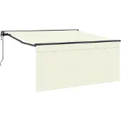 vidaXL Uitschuifbare luifel Crème 300 x 250 cm Polyester en Aluminium