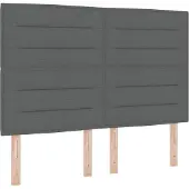 vidaXL LED Hoofdbord met LED-stripverlichting Donkergrijs 144 cm Stof