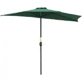 Outsunny Half Terrasparasol - Metaal - 269x138x236cm - Groen