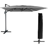 Happy Garden Offset parasol MOLOKAI rechthoekig 3x4m grijs + hoes