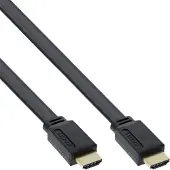 InLine Platte HDMI kabel - versie 1.4 (4K 30Hz) / zwart - 10 meter