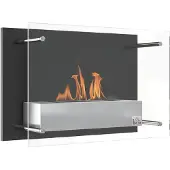 HOMCOM Ethanol Haard - Staal - 60x22x40cm - Zwart