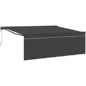 vidaXL Uitschuifbare luifel Antraciet 400 × 300 cm