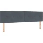 vidaXL LED Hoofdbord met LED-stripverlichting Grijs 180 cm Fluweel