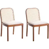 Beliani EDINA - Eetkamerstoel set van 2 - Bruin - Polyester