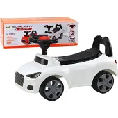 Leantoys Schuifauto met rugleuning QX-3396 Hoorn Opbergbox Wit 17694
