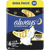 Always 3x Maandverband Ultra Ultimate Night 20 Stuks