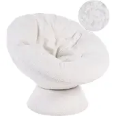 Beliani RINGSTED - Draaifauteuil - Gebroken wit - Bouclé