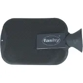 Fashy warm water kruik - dubbelzijdig geribbeld - grijs - 2 liter