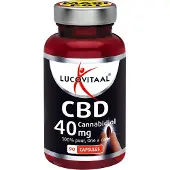 Lucovitaal CBD 40 mg, 90 Capsules, 100% Puur Zonder Toevoegingen, Niet Psychoactief, Voedingssupplement voor Volwassenen