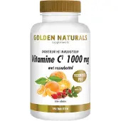 Golden naturals Vitamine C 1000 mg met rozenbottel 180 veganistische tabletten