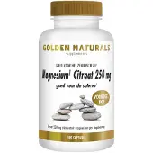 Golden naturals Magnesium citraat 250mg (180 capsules)