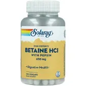 Solaray Betaine HCl 650 mg + Pepsin 100 cp