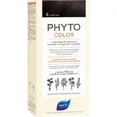 Phyto Permanente Kleur - - 4 Kastanjebruin - Zonder ammoniak - Alle haartypes - Crème