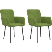 vidaXL Eetkamerstoelen 2 st fluweel lichtgroen